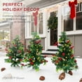thumbnail image 3 of Best Choice Products Set of 2 24.5in Outdoor Frosted Scotch Pine Pathway Christmas Trees Decor w/ LED Lights, Pine Cones, 3 of 7