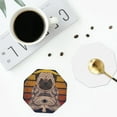 thumbnail image 5 of Disketp Pug Dog Yoga Funny Coasters,4 Pcs Leather Coasters With Holder, Perfect Housewarming Hostess Gifts,Protect Furniture From Water Marks Scratch, 5 of 9