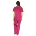 thumbnail image 4 of Estbridge Ensembles de Sarraus pour Femmes à Six Poches Sarraus Médicaux (Col en V avec Pantalon Cargo), 4 of 5