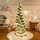 thumbnail image 5 of Guirnalda de luces LED navideñas de 280 cm, PVC verde, funciona con pilas, bolas blancas brillantes y temporizador incluido | Decoración para interiores y exteriores, repisas, porches y escaleras., 5 of 9