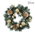 thumbnail image 1 of Artificial Christmas Garland LED Light String Door Hanging Ornaments Pre-decorated with Pine Cones New Year Party Door Decor Christmas Wreath Golden 10 Inches, 1 of 7