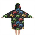 thumbnail image 2 of Colorful Controllers Games Stars Black Pattern Blanket Hoodies for Kids 6-13YR Oversize Wearable Blanket Hoodies for Boys Girls Teens, 2 of 7