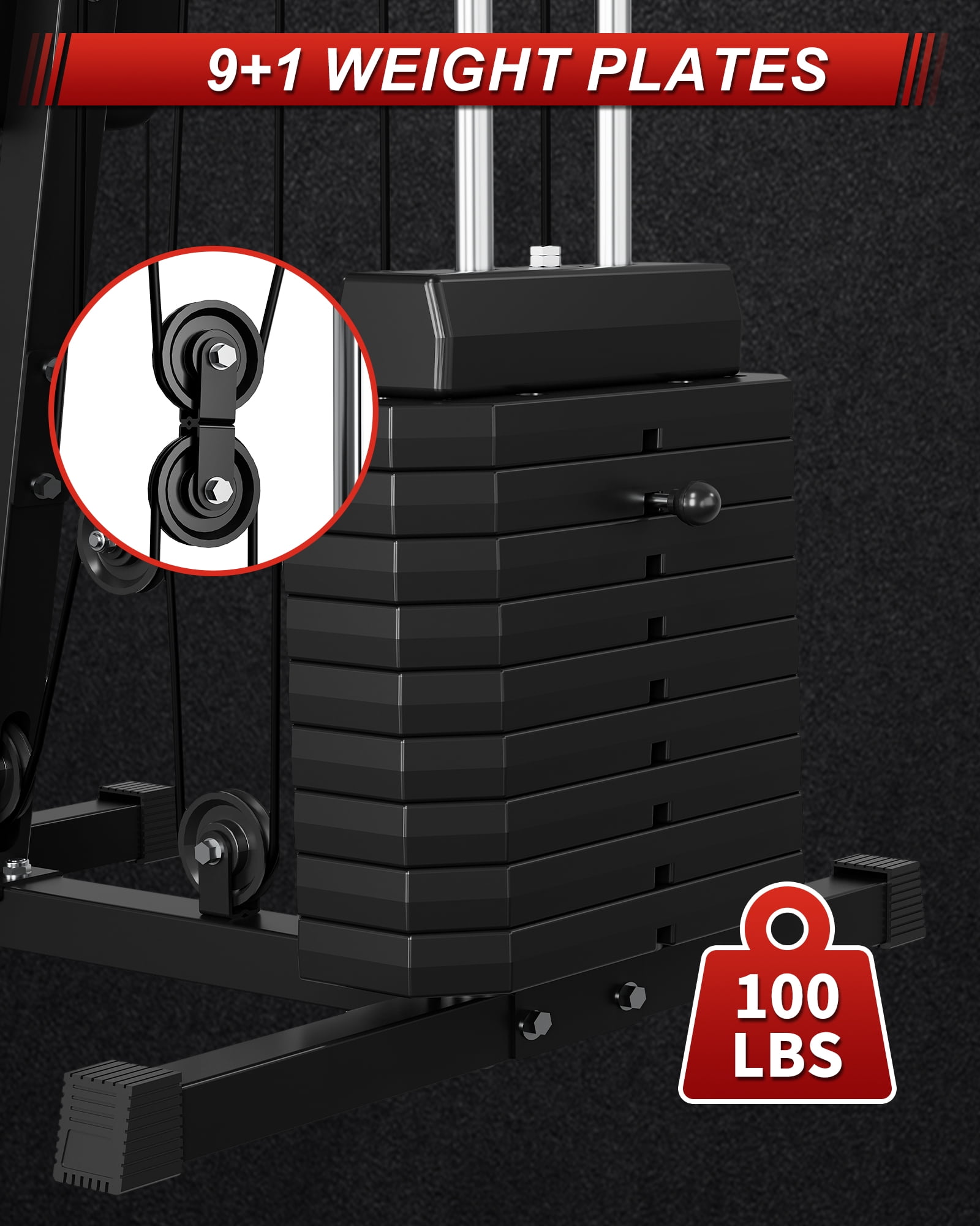 TEQIN Multifunction Workout Machine,Home Gym Equipment Workout Station, Smith Machine With 100lb Weight Stack, Leg Press, Lat Station For Full Body Training