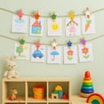 thumbnail image 3 of 80 Pcs Colorful Star Wooden Clothespins with 65ft Jute Twine - Mini Decorative Craft Clips for Photo Hanging, Classroom Art, Home Decor & Party Favors, 3 of 6