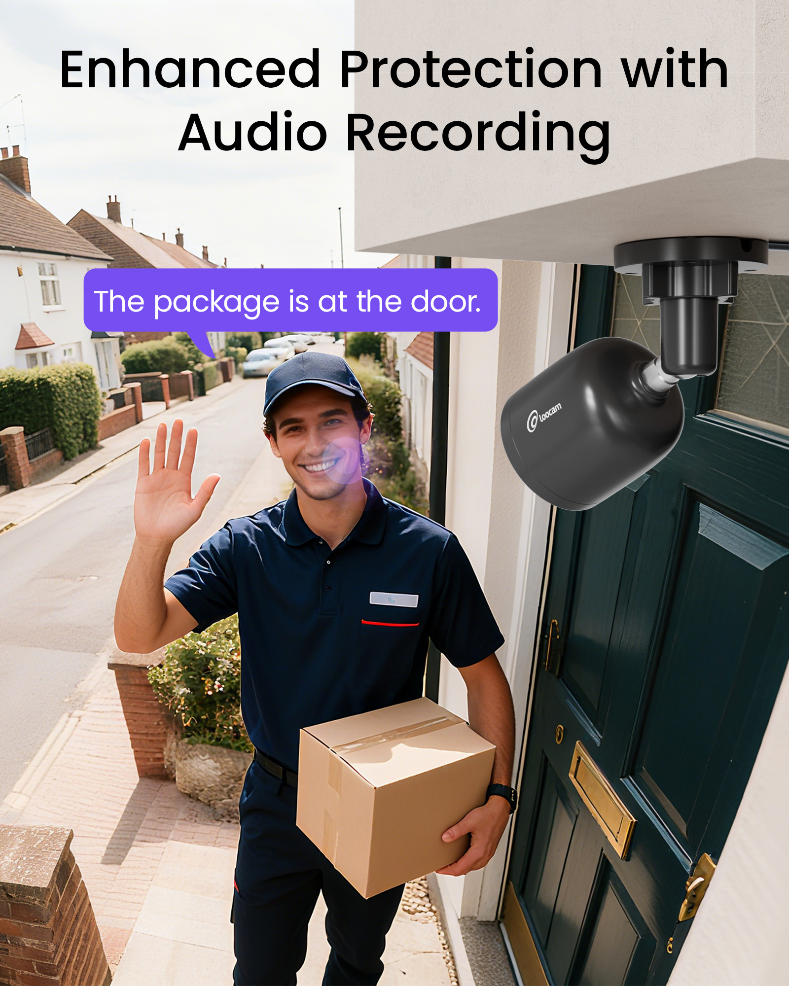 Loocam 4K Wired PoE IP Add-On Security Camera, Person Vehicle Detection, 100ft Night Vision, Only Work with Loocam 4K PoE NVR, 2 Pack