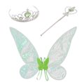 thumbnail image 1 of 3 piezas de disfraz de hada princesa de Halloween para niñas con alas de mariposa, varita de corona, disfraz de ángel, juego de rol, accesorios de cosplay, regalos para niños, 1 of 5