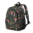 thumbnail image 2 of Mushroom and Fern Black Pattern Backpack for School, Cute School Bag with Adjustable Shoulder Straps and Padded Back, 15"x11.42"x5.5", 2 of 5