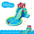 thumbnail image 7 of Yaheetech Inflatable Water Slide with Climbing Wall for Kids Aged 3 to 8, Cyan, 7 of 7
