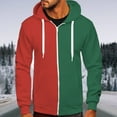 thumbnail image 2 of SMihono Mens Plush Tunic Drawstring Hoodie Sweatshirt Drop Shoulder Long Sleeve Vintage Contrast Color Block Pullover Hooded Tees Casual Outwear Comfy Party Dressy Kangaroo Pockets Tops Green 8, 2 of 6
