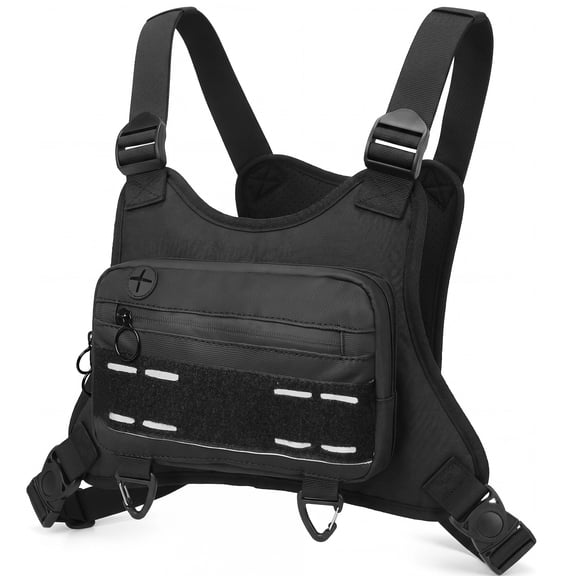 Yalumo Outdoor Chest Pack for Men Women, Water Resistant Sports Chest Bag, Adjustable Running Vest Bag, Lightweight Phone Holder for Running Cycling Hiking Travel EDC Workouts