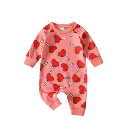 

Zrbywb Casual Baby Romper Clothes Baby Unisex Cotton Heart Print Autumn ValentineâS Day Long Sleeve Romper Jumpsuit Set Clothes