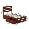 thumbnail image 7 of AFI Oxford Twin Wood Platform Bed with Headboard, Footboard & 2 Storage Drawers, Walnut, 7 of 7
