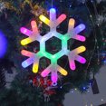 thumbnail image 4 of Puntoco Decoración navideña con copos de nieve y luces LED, decoración navideña con copos de nieve, decoración colgante con copos de nieve brillantes para el hogar, luces ambientales navideñas, 4 of 6