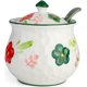 thumbnail image 1 of Contenedor de grasa de tocino de cerámica, contenedor de grasa de tocino de 800ml /27oz con labio y cuchara, contenedor de aceite de cocina de porcelana, almacenamiento, 1 of 5