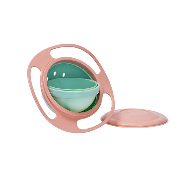 Yuarrent Gyro Bowl práctico para bebés, resistente al desgarro y fácil de limpiar, inodoro, Gyro Bowl Mostrada Rosa claro
