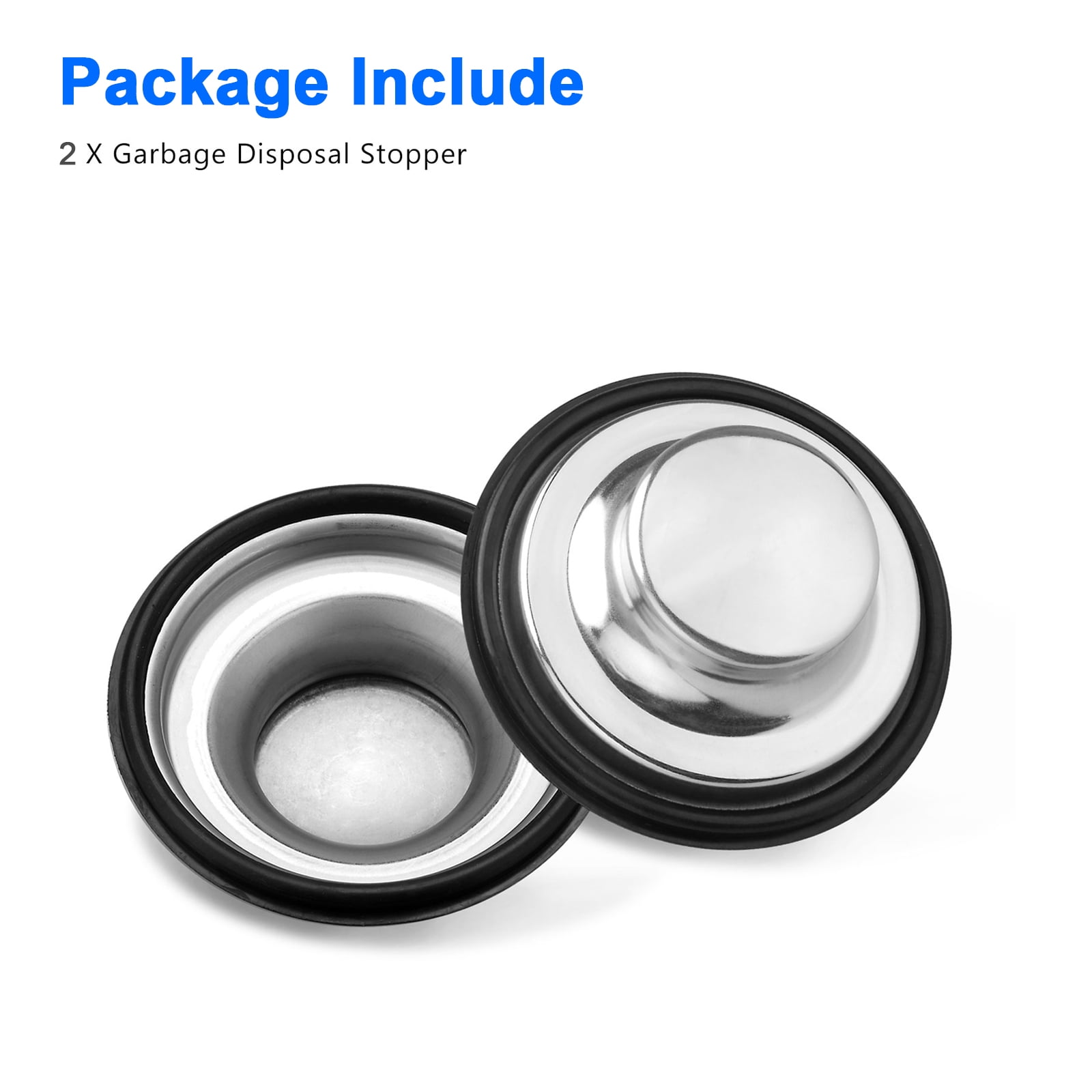 Tifanso Kitchen Sink Drain Stopper - 2PCS Garbage Disposal Stopper 3.34  Inch Sink Drain Plug, Stainless Steel Kitchen Sink Drain Cover Fits  Standard