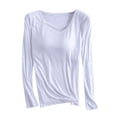 thumbnail image 4 of Sakmal Pullover Pajama Tops Women Cotton Long Sleeve Plus Size Shirts Crew Neck Gold Shirts for Women 3XL, 4 of 5
