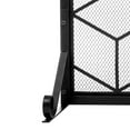 thumbnail image 5 of Vanity Art Iron Fireplace Screen | Heavy-Duty and Heat-Resistant Indoor Single Panel Geometric Pattern Iron Fireplace Screen with 29.33-inch Height, Black, MLT3022FP-BK, 5 of 7