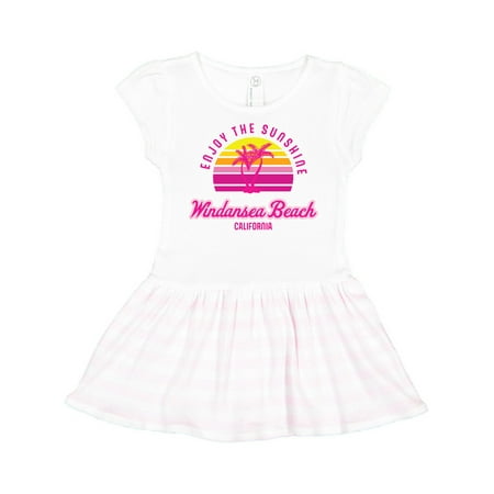 

Inktastic Summer Enjoy the Sunshine Windansea Beach California in Pink Gift Toddler Girl Dress