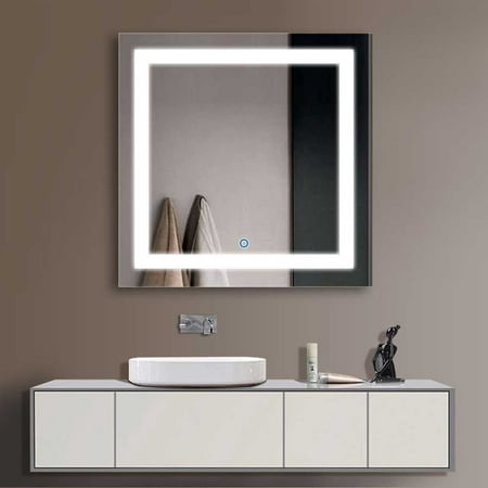 Ktaxon Polished Edge Silver Backed Illuminated Frosted Bathroom Ktaxon Polished Edge Silver Backed Illuminated Frosted Bathroom Rectangle Led Light Mirrored Plate