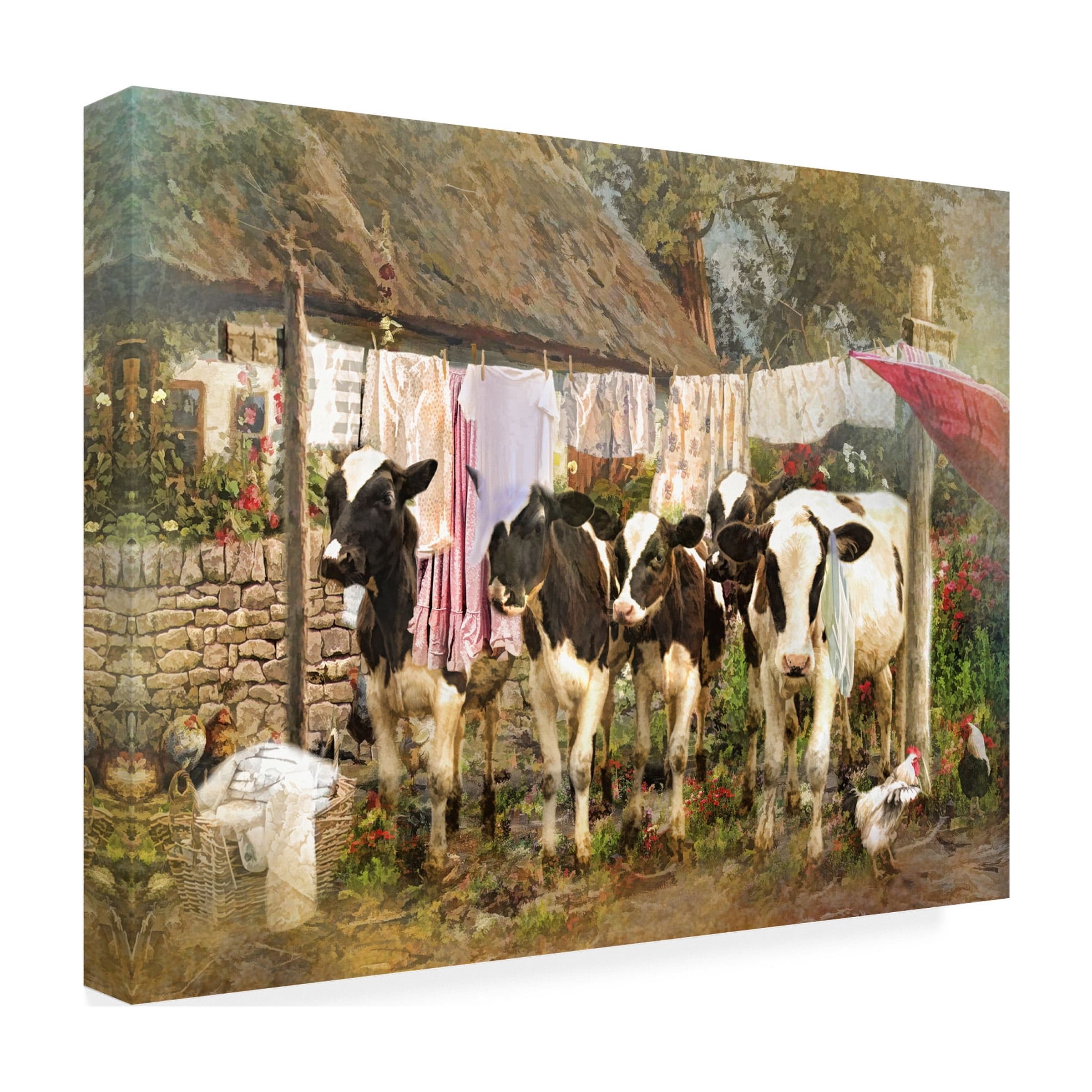 Canvas Wall Art - Trudi Simmonds 'Wash Day Chaos' Wall Art for Living Room, Bedroom, or Office DÃ©cor by Trademark Fine Art - 32 x 24 Inches