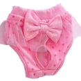 thumbnail image 1 of Dog Sanitary Pants Cute Bow Printed Washable Reusable Elastic Pet Physiological Shorts for Dogs Puppies Pets M, 1 of 1