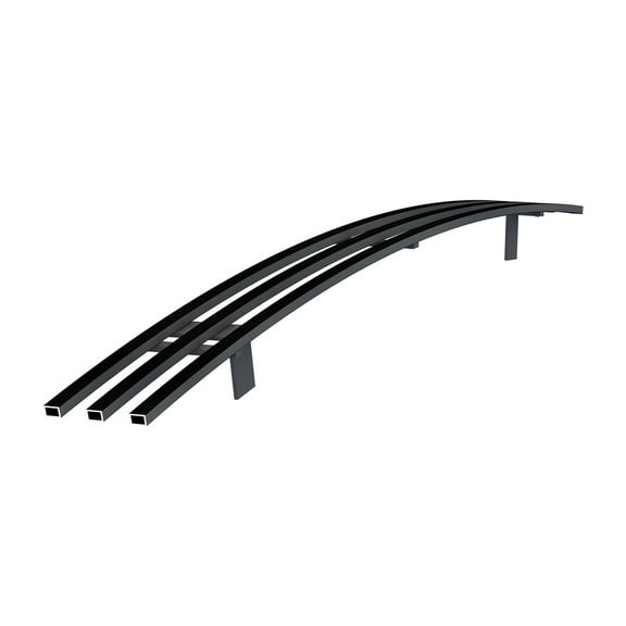 APS Premium Stainless Steel Black 8x6 Horizontal Billet Grille Compatible with GMC Sierra 1500 2500 HD 3500 2003-2006 & 07 Classic Style Top Bumper N19-J27458G