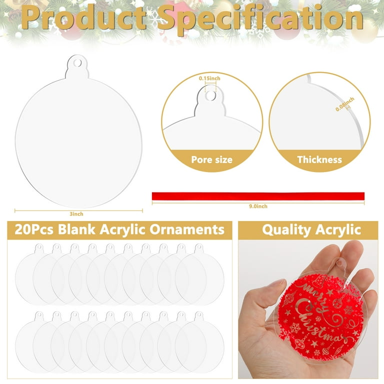 3 Inch Acrylic Circle Blanks 30 Pcs-Clear Acrylic Blanks with Holes-Acrylic  Disc Circles, Acrylic Rounds Compatible for Vinyl Crafts, DIY Projects
