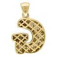 thumbnail image 4 of Auriga Fine Jewelry 10K Yellow Gold Cubic-Zirconia Bubble Initial Letter G Charm Pendant for Women, 4 of 4