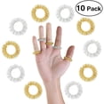 thumbnail image 1 of Anillo de masaje Reiche, 10 piezas de anillos de acupresión, anillo de masaje de dedos de medicina china (5 plateados + 5 dorados), 1 of 7