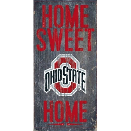 Home Sweet Home Two States Ohio State Buckeyes Wood Sign - Home Sweet Home 6x12, Package Quantity: 1 By Fan Creations ()