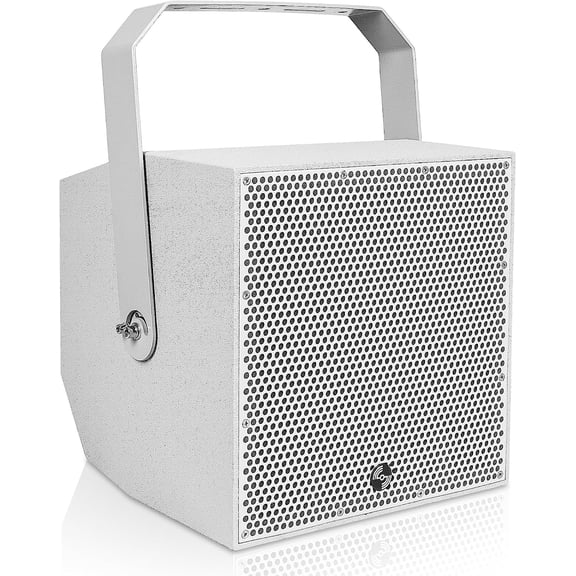 Sound Town 2-Way 10" Weatherproof IP66 Coaxial Loudspeaker with Surface-Mount U-Bracket for Outdoor Installations, 70V/100V/8Ω, Gray (TITAN-10G)