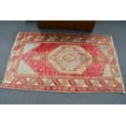 thumbnail image 3 of Turkish Rug, Accent Carpet, Vintage Rug, Home Decor Rug, 39x63 inches Red Carpet, Decorative Bedroom Rug, Bohemian Entry Carpet, 11895, 3 of 10