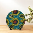 thumbnail image 6 of Daiia Sunflowers Printed Pattern Ceramic Plate Dinner Plates Bone China Decorative Plates with Display Stand Art Ceramic Ornaments for Wall Hanging Decoration-6in, 6 of 6