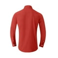 thumbnail image 3 of Lumtrix Men's Dress Shirts Solid Long Sleeve Stretch Loose Fit Formal Shirt Business Casual Button Down Shirts Red 4XL, 3 of 4