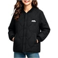 thumbnail image 2 of Spazoro Boys Quilted Bomber Jacket with Fleece Lined, Snap Closure Baseball Collar Long Sleeve Warm Winter Outerwear Coat Black Size 11-12, 2 of 7
