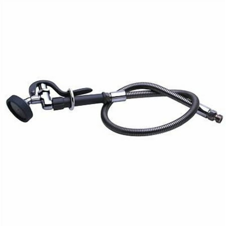 T&S Brass - Spray Assembly, 44'' Flex Stainless Steel Hose, Self-Closing Angled Spray Valve