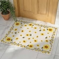thumbnail image 2 of Yellow Flower Bee Indoor Door Mat 16x24 Inch Vintage Country Sunflower Floral Summer Bee Linen Texture Front Door Mat Non Slip Washable Entryway Rug Low Profile Dirt Trapper Doormat for Bedroom, 2 of 9