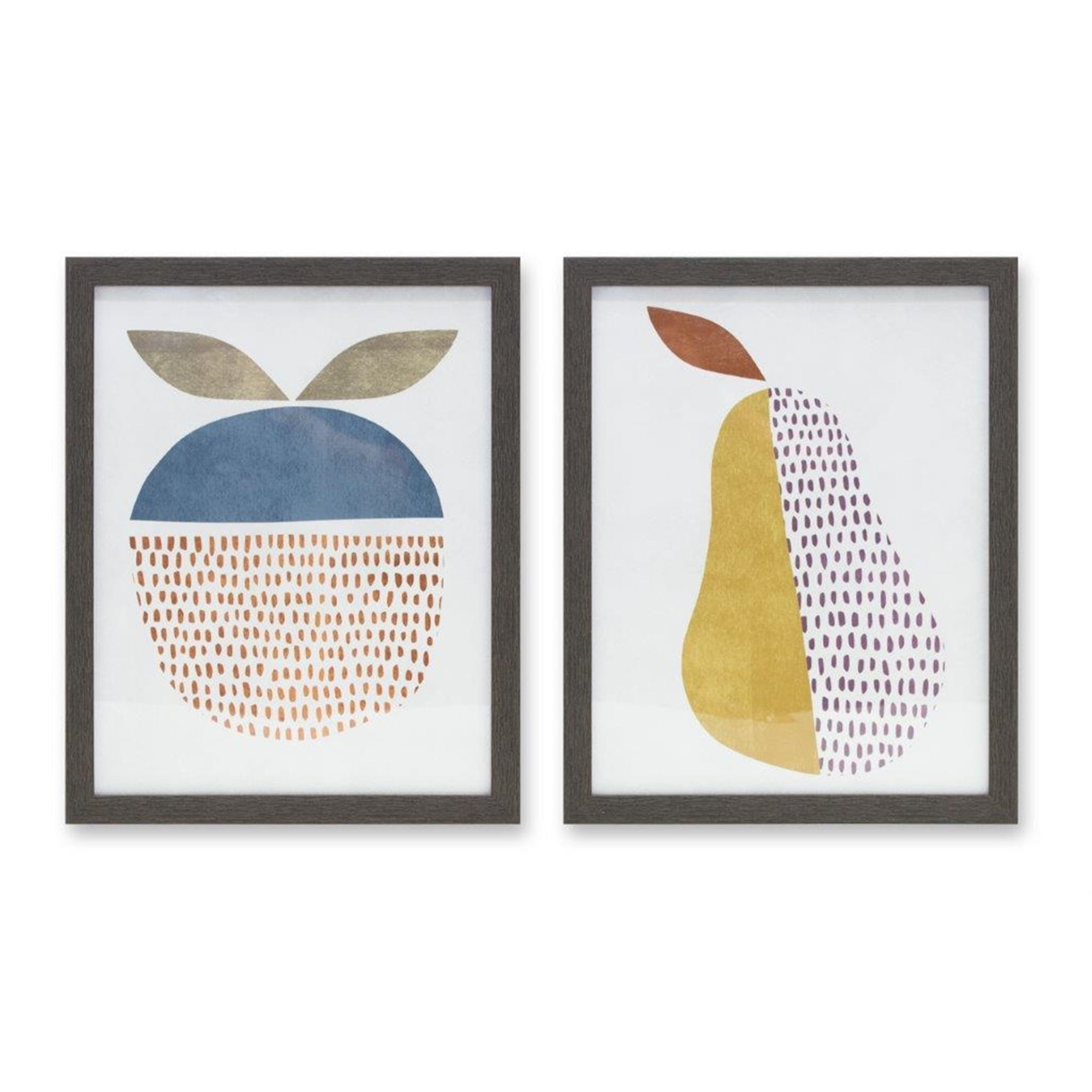 Pear and Apple Print (Set of 2) 11.25"L x 14"H Plastic/MDF