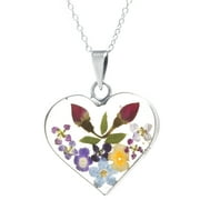 Marisol & Poppy Fine Sterling Silver Everlasting Flower Heart Pendant for Women