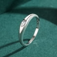 thumbnail image 2 of Sterling Silver Simple Micro Diamond Ring For Women, 925 Silver Gold-Plated Inlaid Artificial Gemstones, Elegant Ring, Width 0.4CM, Weight 1.70g, 2 of 5