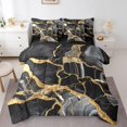 thumbnail image 1 of YST Abstract Artwork 7-Piece Comforter Set Black and Grey Marbling, Full, 1 of 4