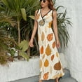 thumbnail image 3 of Autumn Harvest Maple Leaves Thanksgiving Sleeveless Dress Female Clothing Dress Women Summer 2025 Dress, 3 of 7