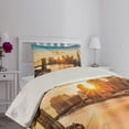 thumbnail image 4 of Ambesonne New York Quilted Coverlet 2 Pcs, Cityscape of Brooklyn, Twin Size, Multicolor, 4 of 5
