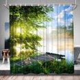 thumbnail image 1 of Spring Forest Scenic Shower Curtain - Green Landscape Summer Nature Theme, Polyester Fabric Bathroom Decor Set with Hooks, 70W x 70H Inch, Perfect for Creating a Peaceful and Natural Bath Environment, 1 of 6