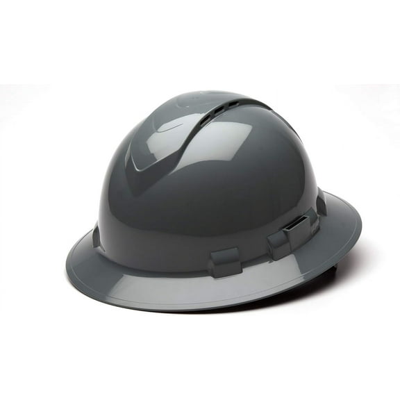 Pyramex Ridgeline Vented Full Brim Hard Hat 4-Point Ratchet Suspension - HP54113V - Slate