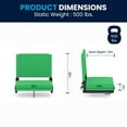 thumbnail image 6 of BizChair Set of 2 500 lb. Rated Lightweight Stadium Chair with Ultra-Padded Seat, Bright Green, 6 of 12