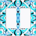 thumbnail image 6 of Metal Light Switch Plate Cover Neon Blue Mandala Flower Tile Pattern MDL033, 6 of 13