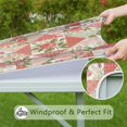 thumbnail image 6 of Pioneer Flower Floral Print Pattern Square Fitted Tablecloth with Elastic Edge,Square Table Cover,Washable Elastic Table Cover for Home Kitchen Party Decor 34"x34", 6 of 6