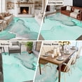 thumbnail image 6 of Aqua Marble Large Area Rugs for Bedroom Living Room, Soft Non Slip Carpet Bedside Rug, Modern Abstract Waves Silvery Farmhouse Rectangular Floor Cover Kitchen Accent Rug 6'x9' for Dining Room/Office, 6 of 9